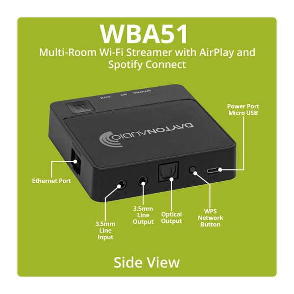 Main product image for Dayton Audio WBA51 Bluetooth and Network Audio Receiver with IR Remote300-598